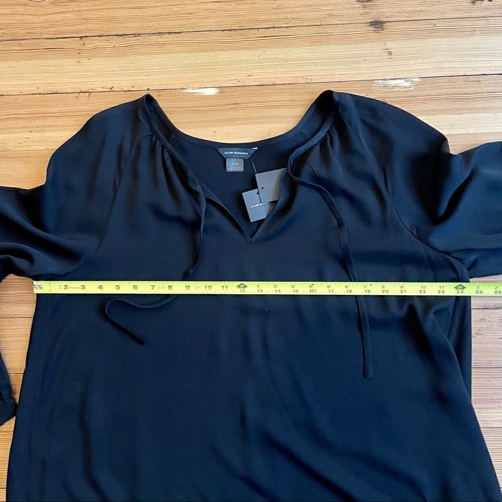 Club Monaco Tie Neck Swing Top. Black, Size XL. NWT. - Picture 6 of 11